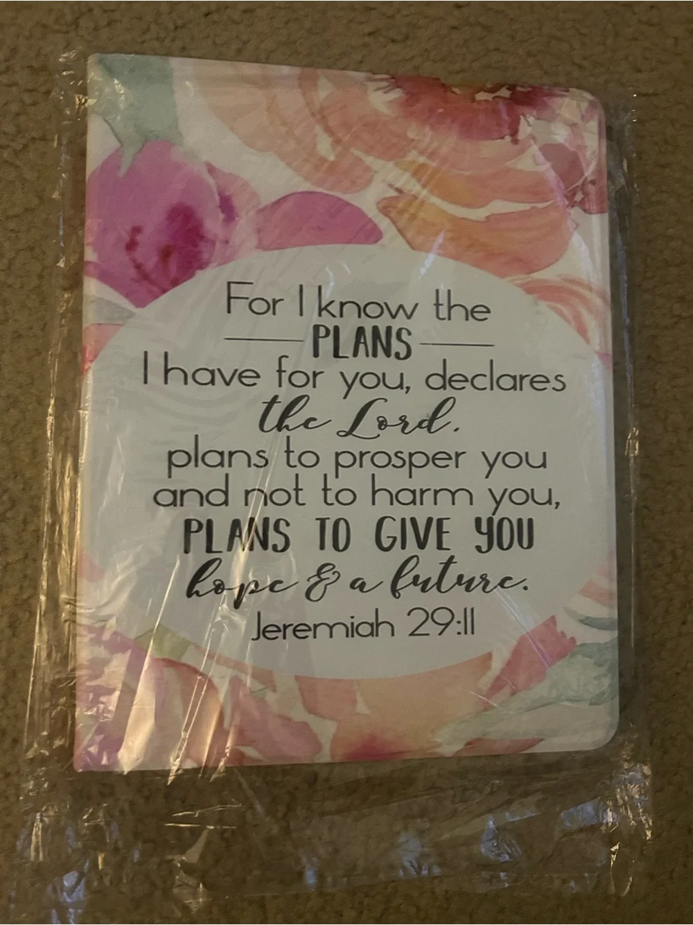 NWT- Floral Scripture iPad Case - Jeremiah 29:11 Pink & Peach. Size: 12.9